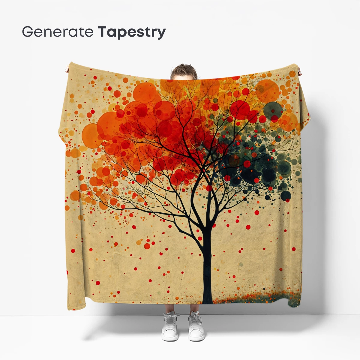 Autumn's Abstract Canopy: A Tree of Vibrant Circles - Image 5