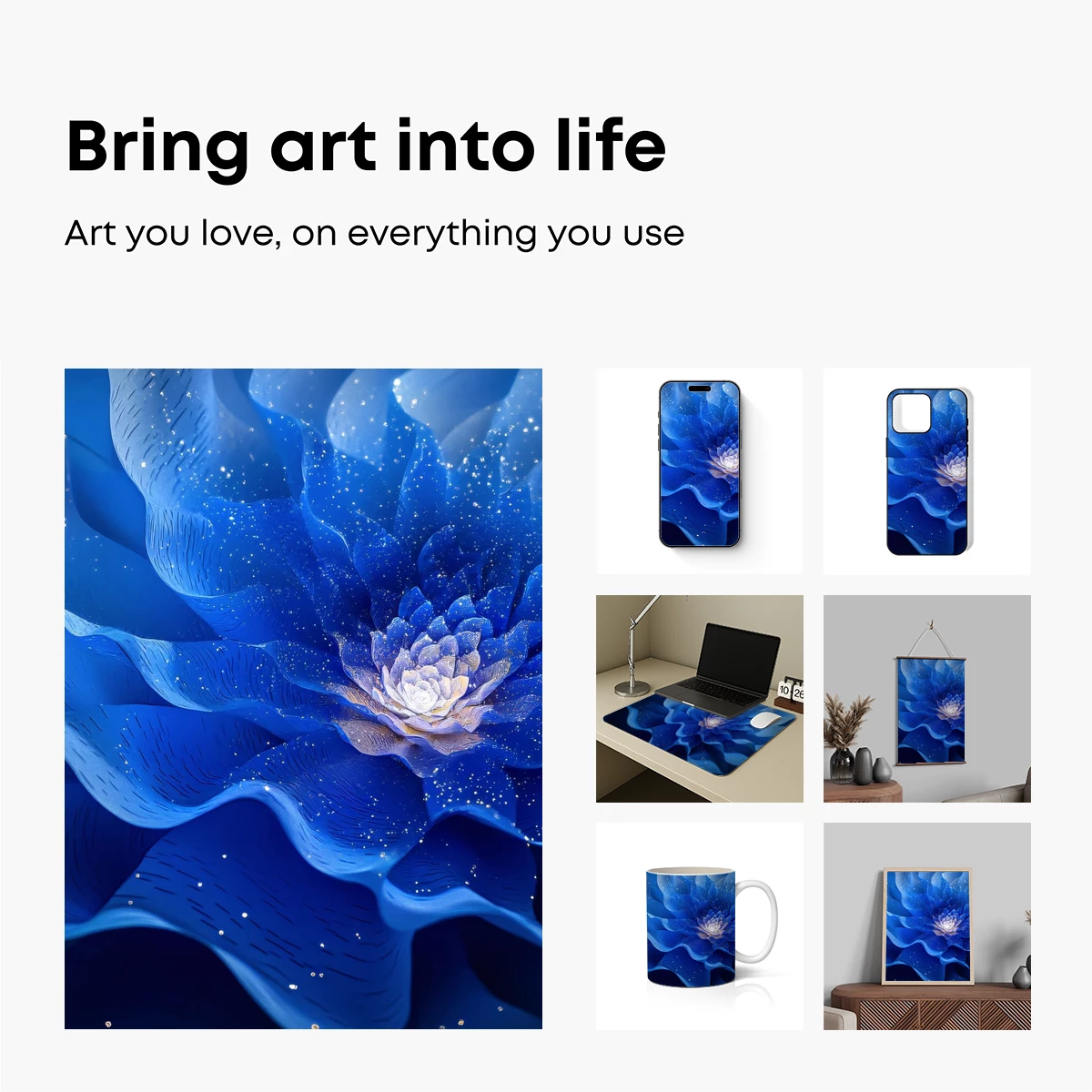 Ethereal Blue Blossom: A Symphony of Petals and Stars - Image 2