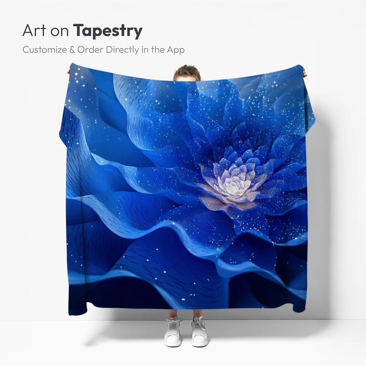 Ethereal Blue Blossom: A Symphony of Petals and Stars - Image 5