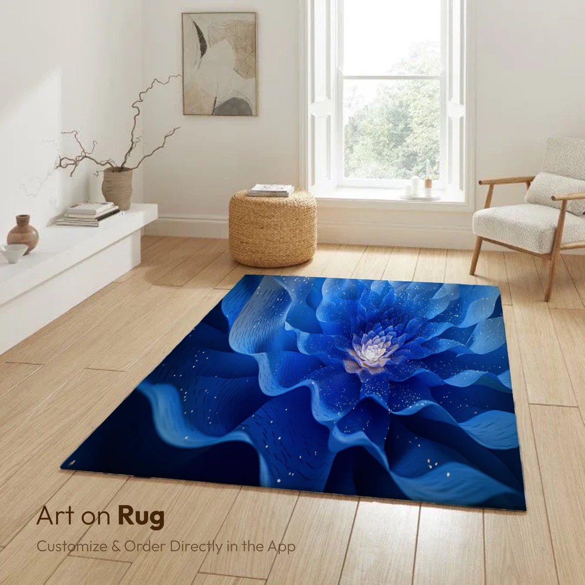 Ethereal Blue Blossom: A Symphony of Petals and Stars - Image 6