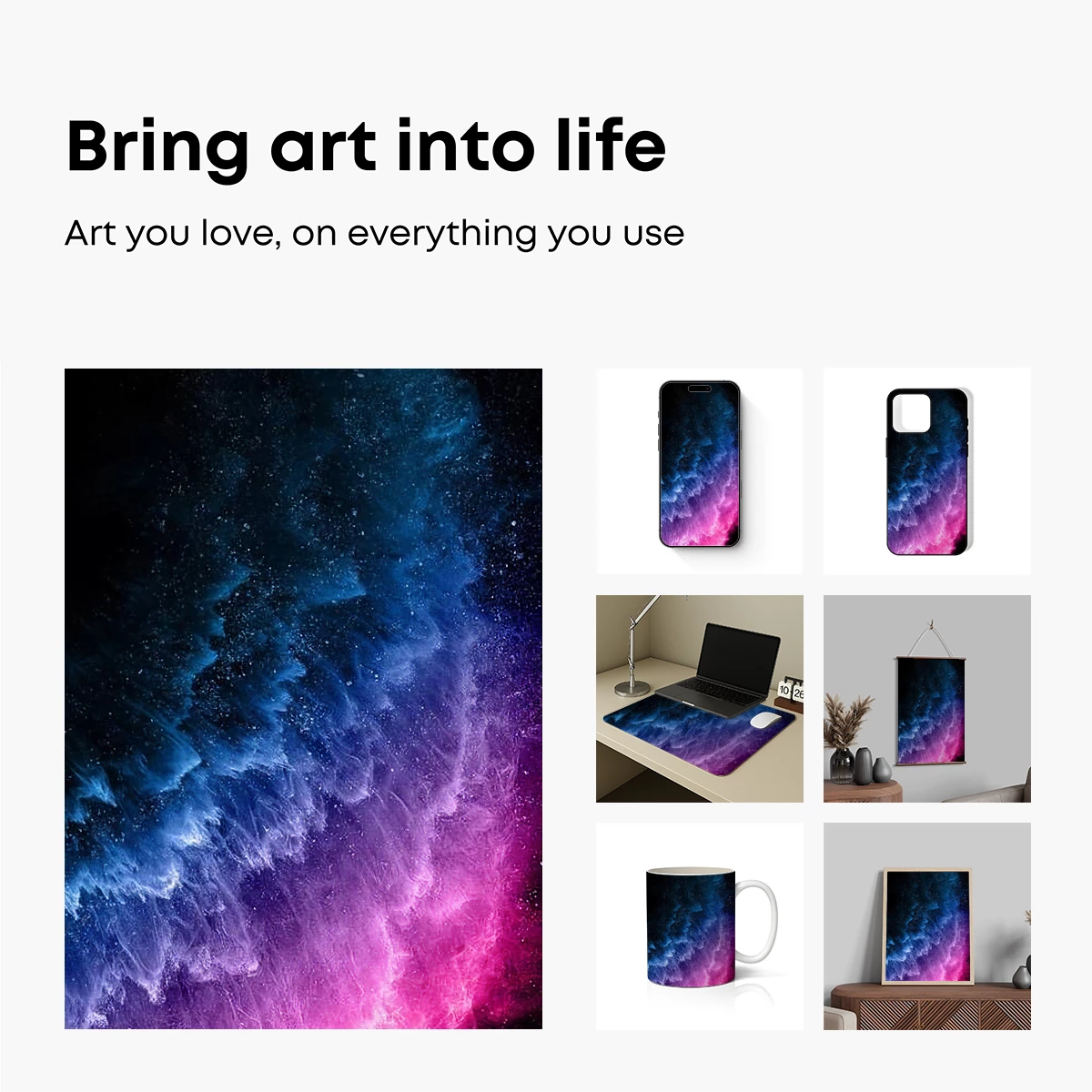 Cosmic Dust Symphony: A Nebula's Dance in Blue and Pink