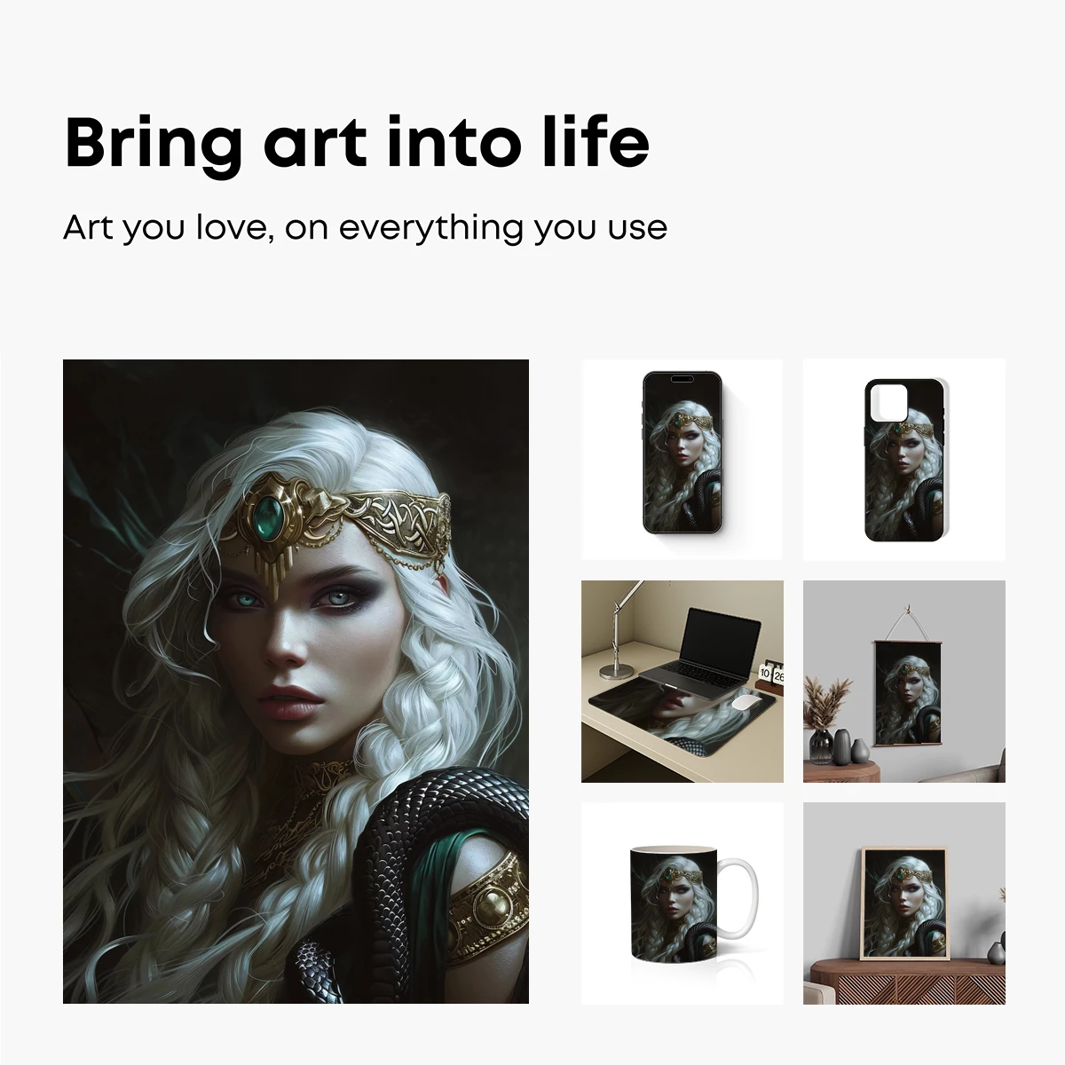 Ethereal Valkyrie: Mythic Warrior in Golden Armor - Image 2