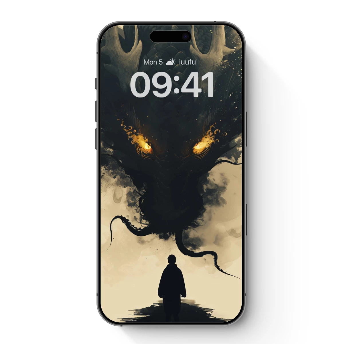 Eternal Dragon's Gaze: A Silhouette of Courage