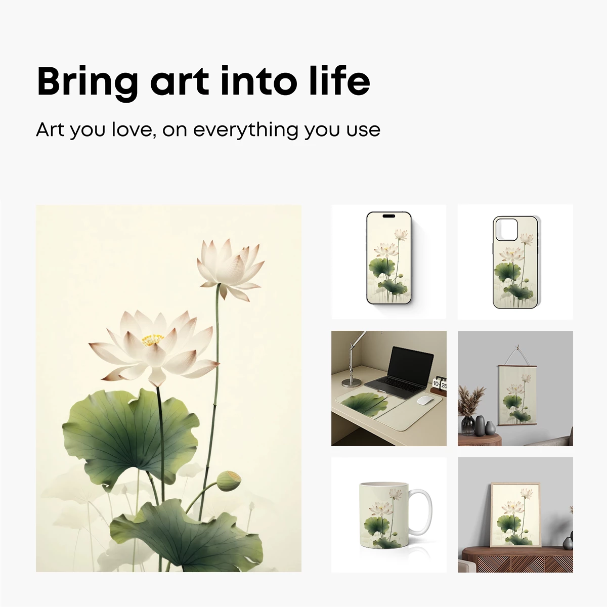 Elegant Lotus Serenity: Watercolor Blossoms - Image 2