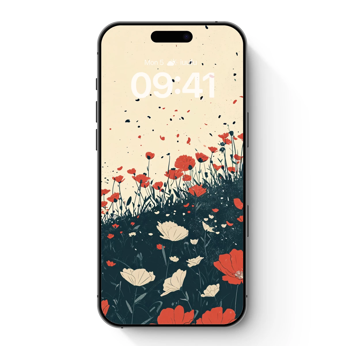 Blooming Poppies in Midnight Garden Blooming Poppies in Midnight Garden