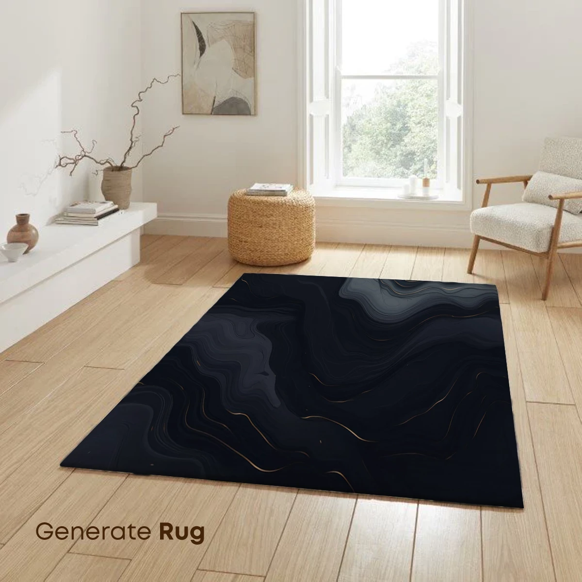 Elegant Dark Marble Waves with Golden Veins - Image 6