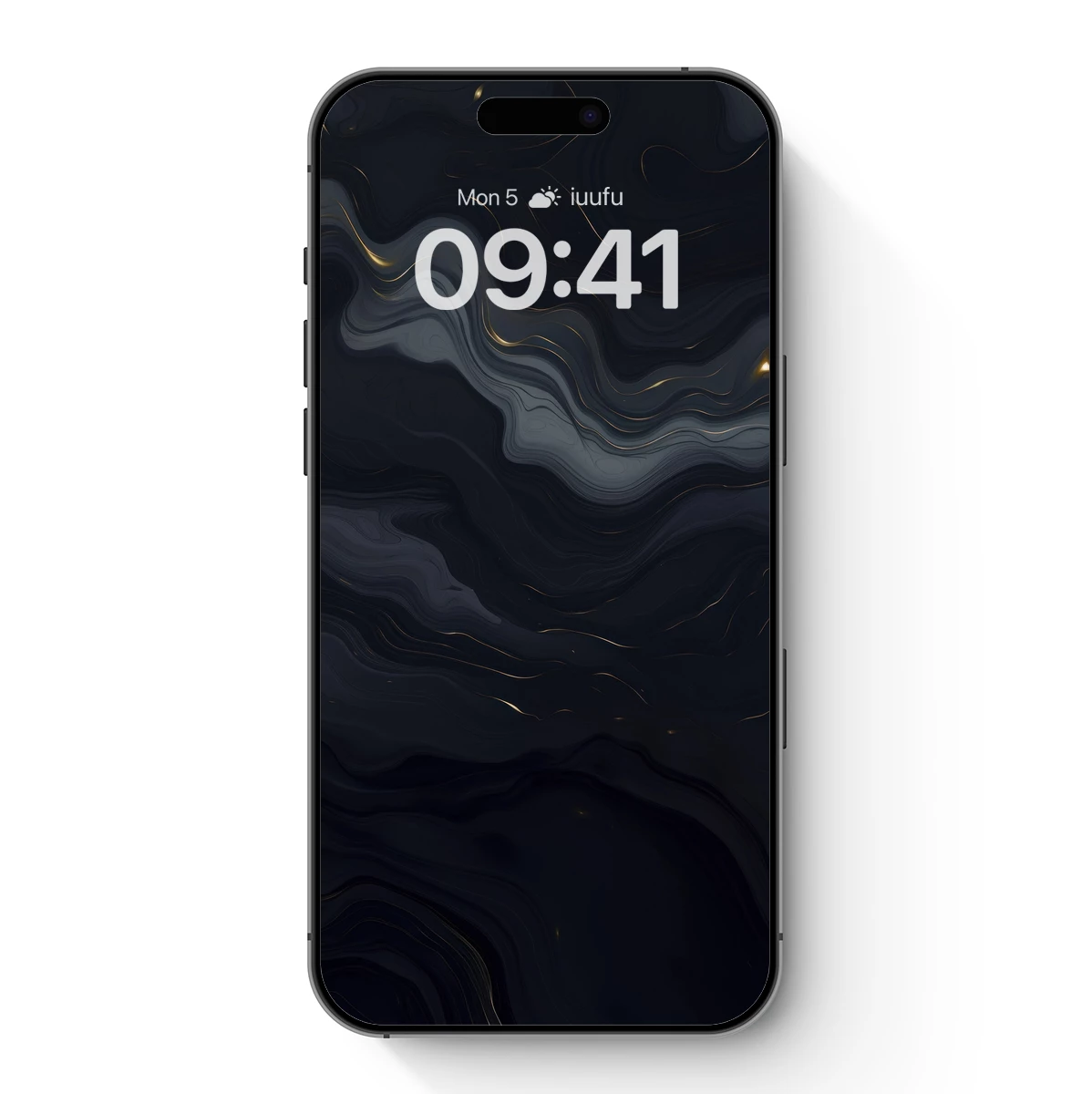 Elegant Dark Marble Waves with Golden Veins