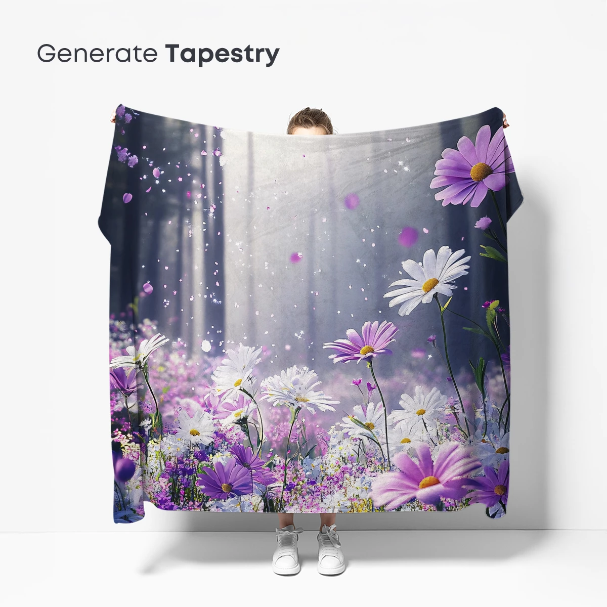 Enchanted Forest Bloom: Purple and White Floral Fantasy - Image 5