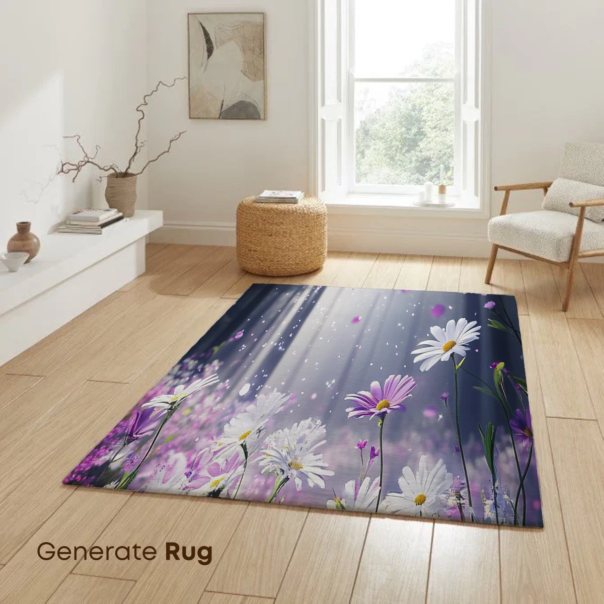 Enchanted Forest Bloom: Purple and White Floral Fantasy - Image 6