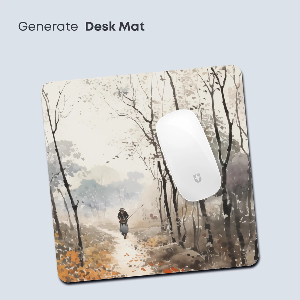 Autumnal Solitude: A Watercolor Wanderer's Path - Image 4