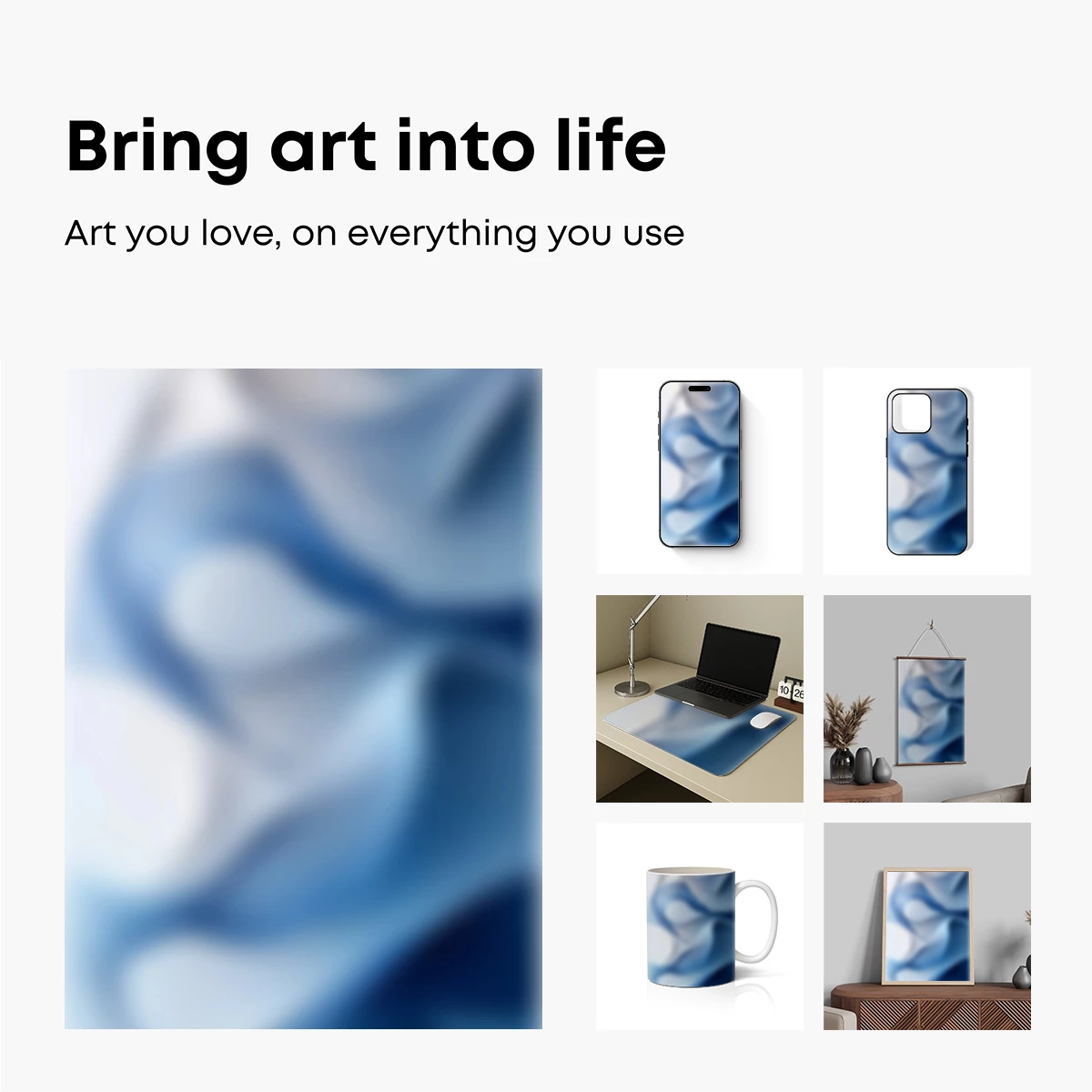 Ethereal Blue Whispers: Abstract Flow - Image 2