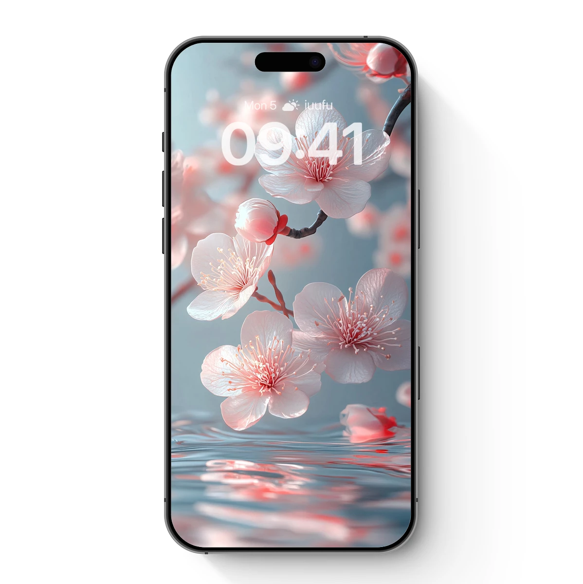 Blossom Reflections: Ethereal Cherry Blossoms Over Water