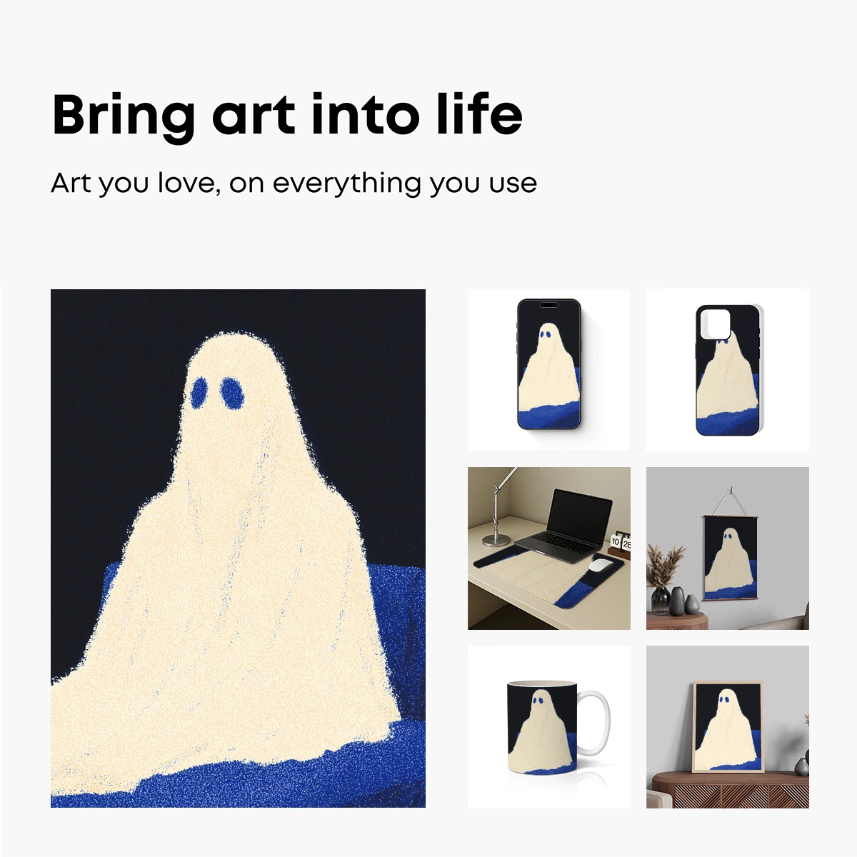 Ghostly Figure in Midnight Blue - Image 2