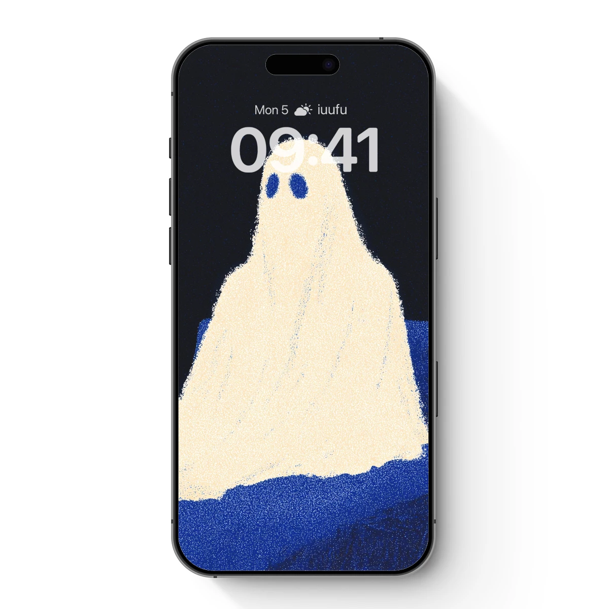 Ghostly Figure in Midnight Blue