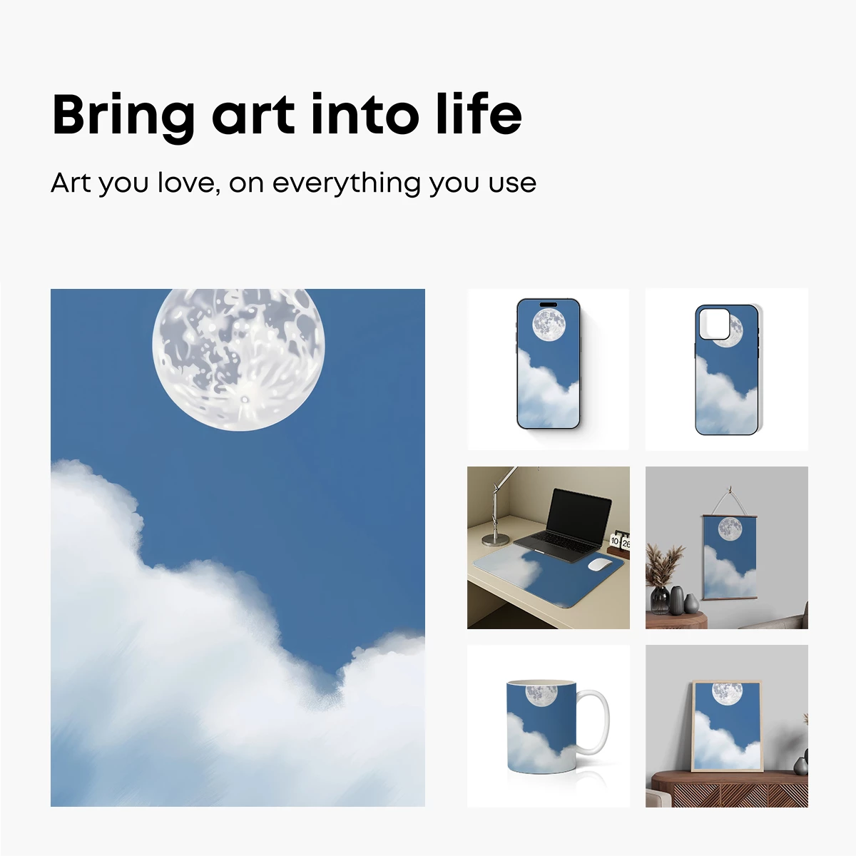 Ethereal Moonrise Above Clouds - Image 2