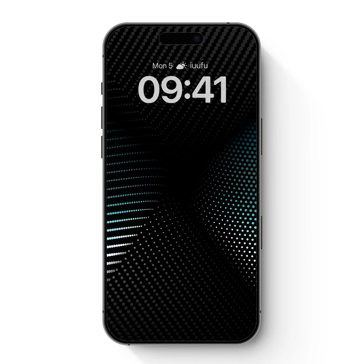 Digital Dot Wave: Teal and Black Abstract Flow