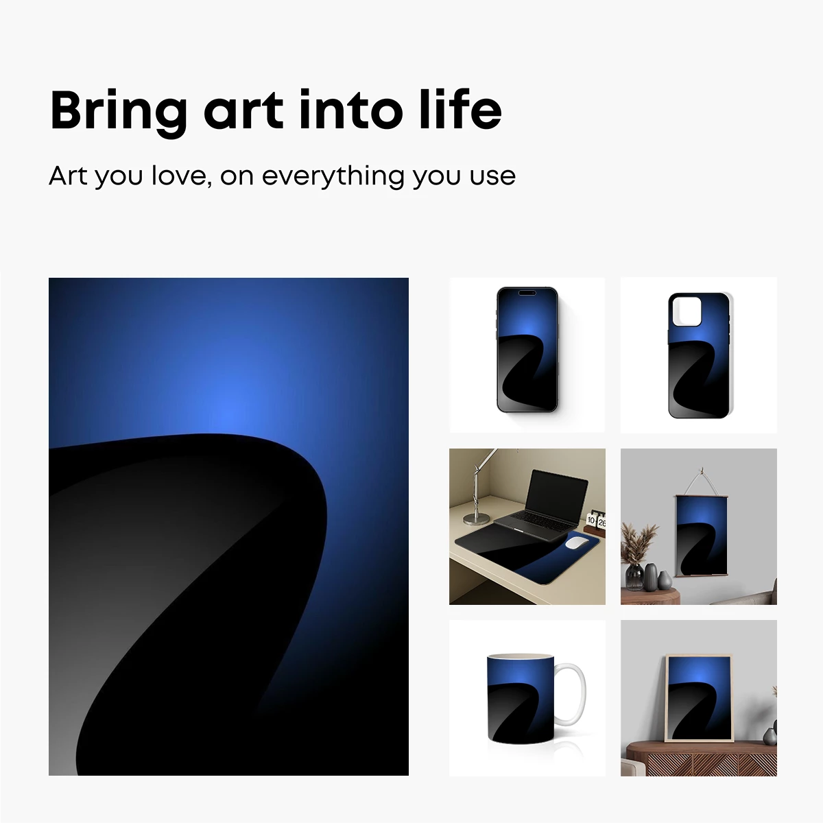 Eclipse of Shadows: Abstract Blue Gradient - Image 2