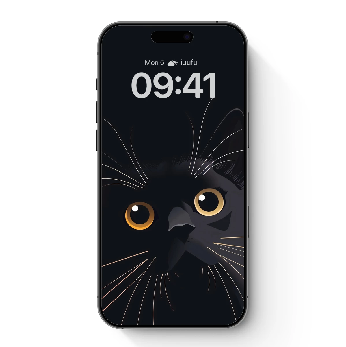 Mystic Midnight Cat: Golden Eyes in Shadows