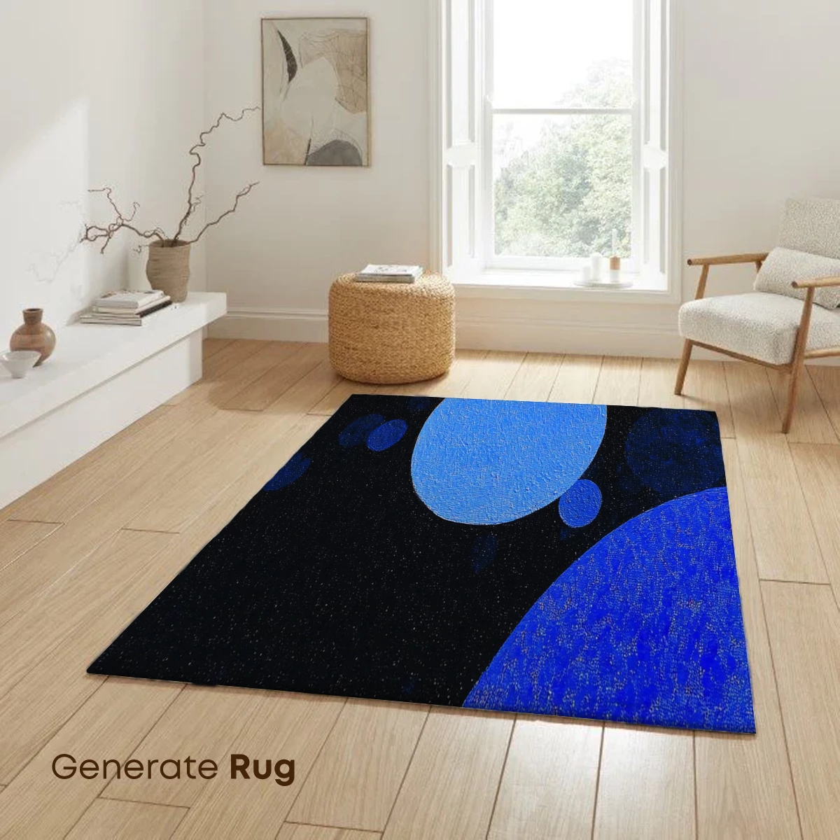 Cosmic Blue Odyssey: Abstract Spheres in Night Sky - Image 6