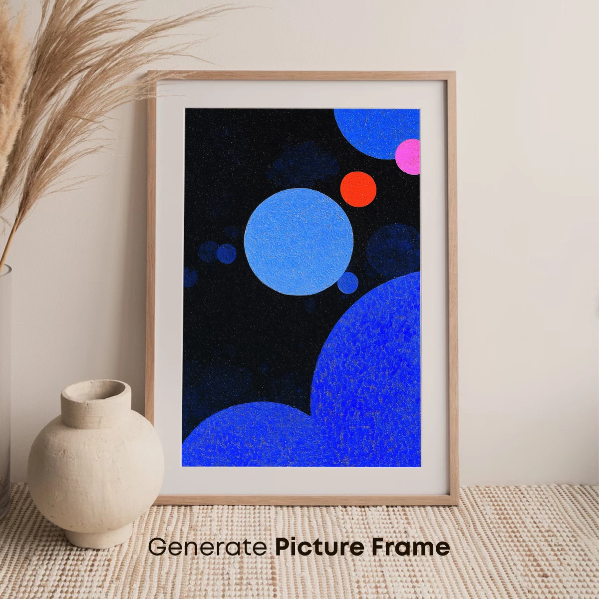 Cosmic Blue Odyssey: Abstract Spheres in Night Sky - Image 7