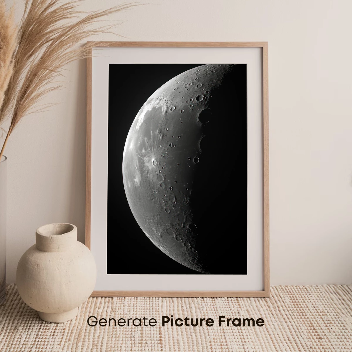 Lunar Crescent: Cratered Elegance in Shadow - Image 7
