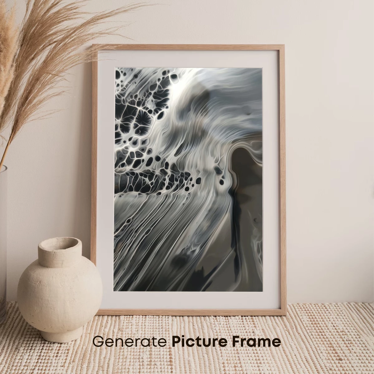 Ethereal Tides: Abstract Flow in Monochrome - Image 7