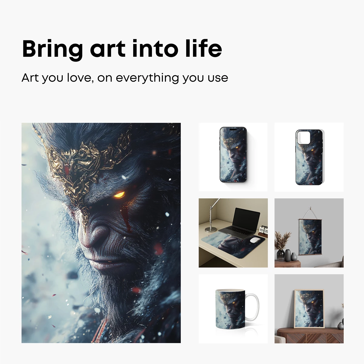 Epic Ape King: Golden Crown and Fiery Gaze - Image 2