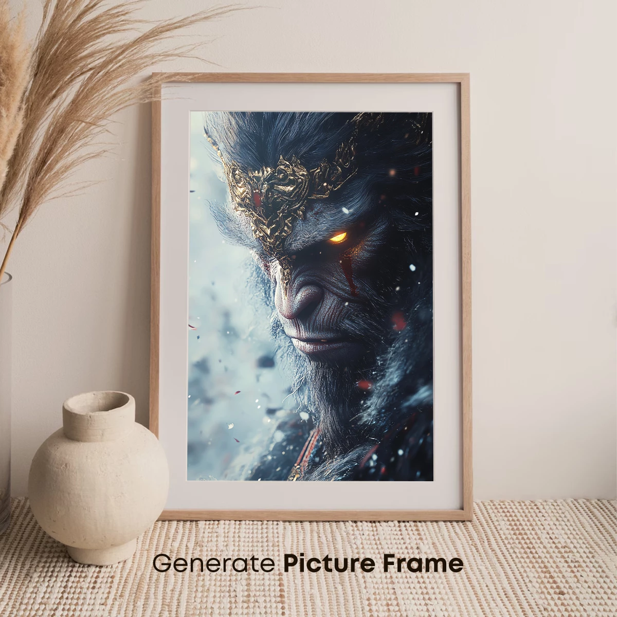 Epic Ape King: Golden Crown and Fiery Gaze - Image 7