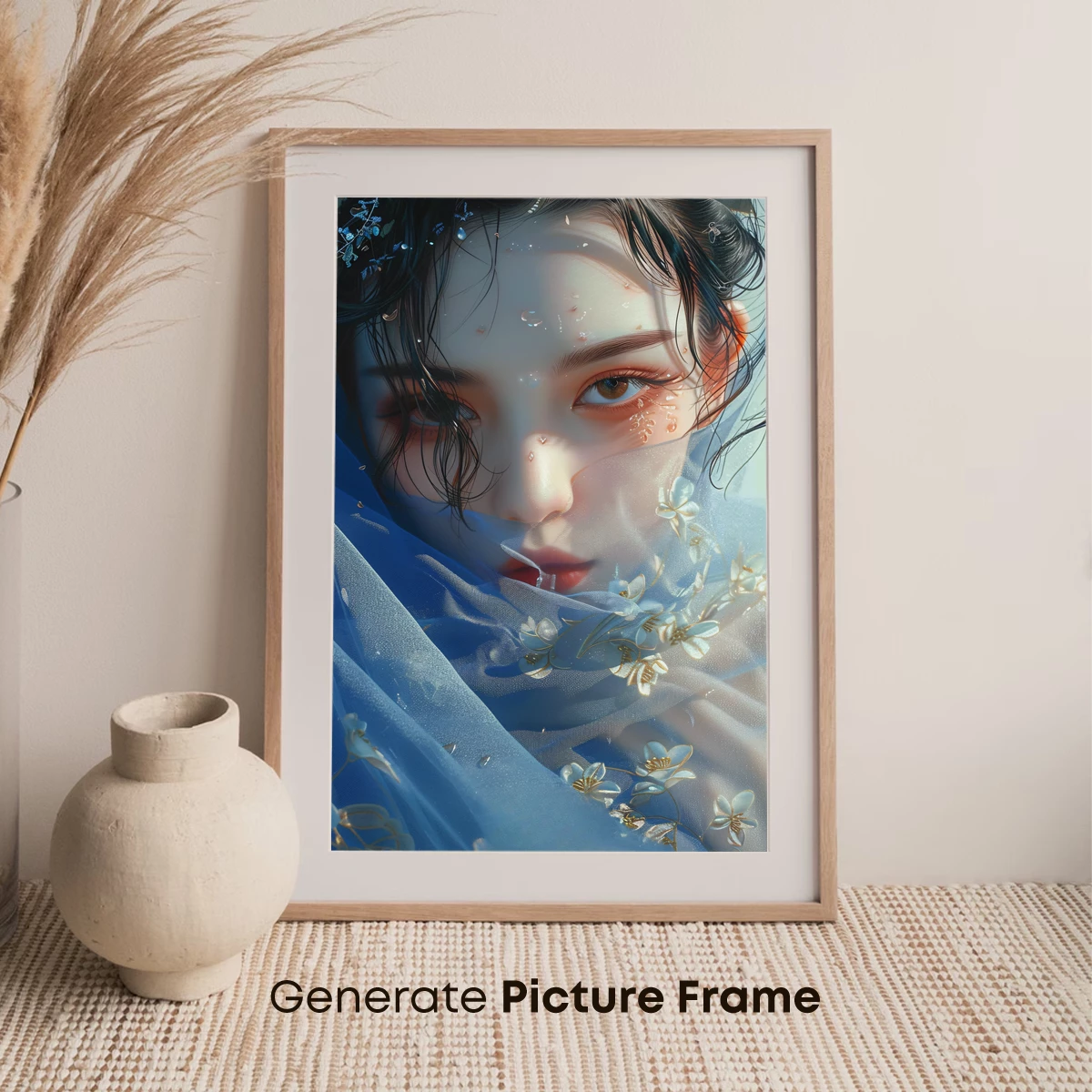 Ethereal Blossom Veil: A Dreamlike Portrait - Image 7