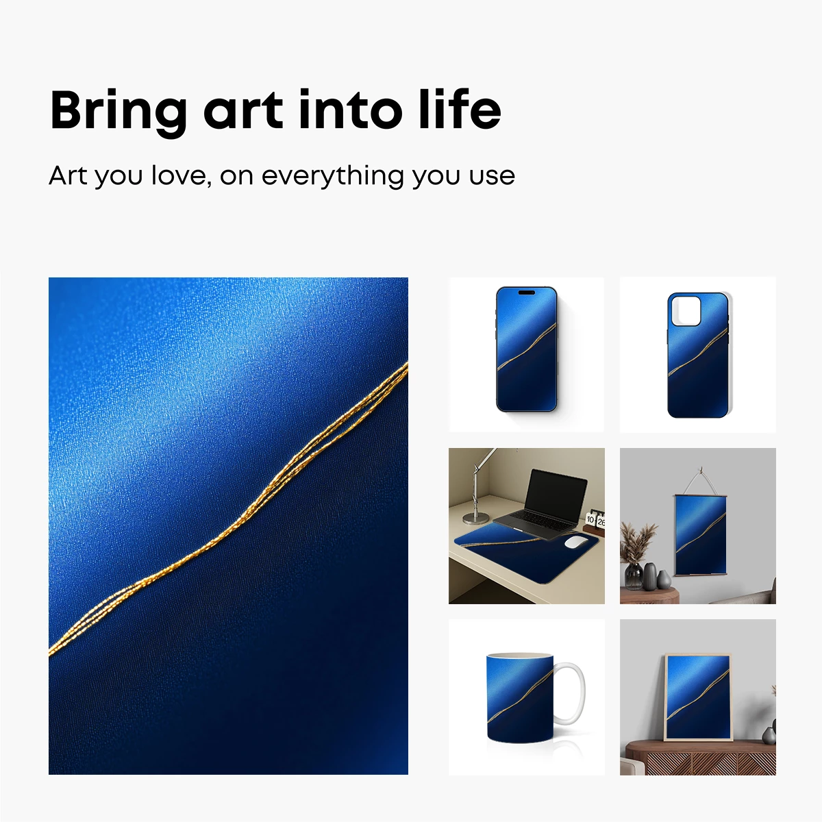 Golden Thread on Royal Blue Silk