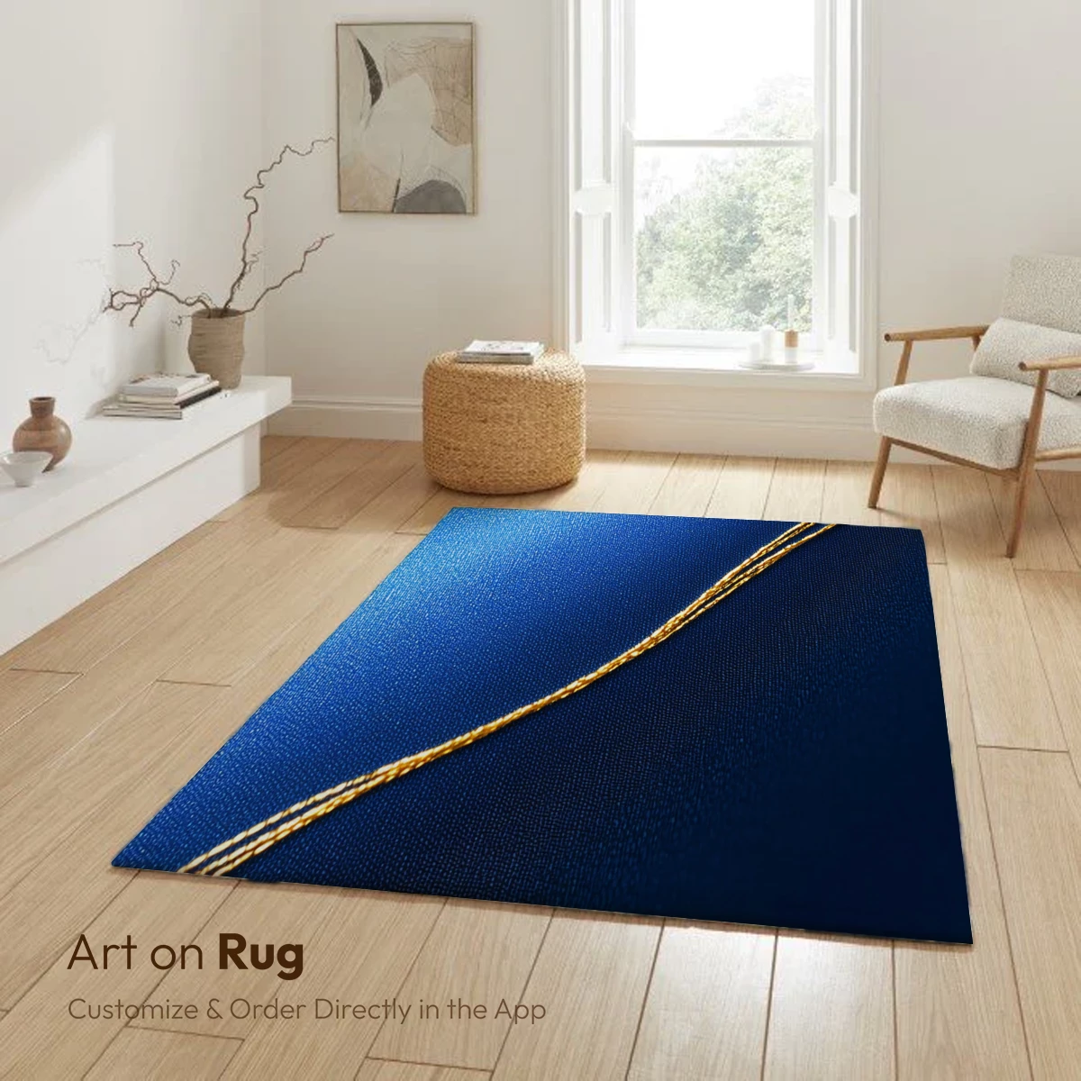 Golden Thread on Royal Blue Silk - Image 5