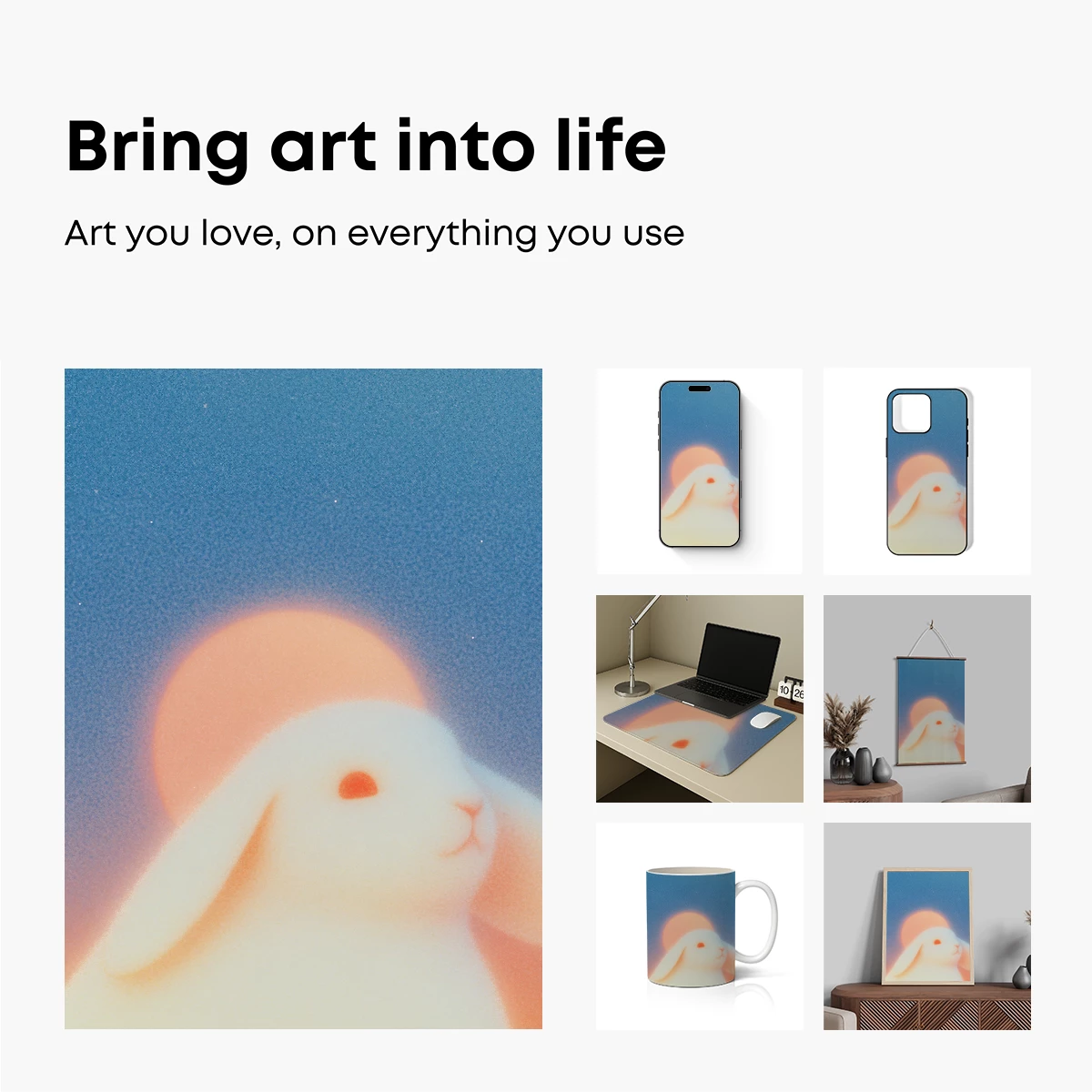 Ethereal Bunny Glow: Soft Focus Dream Art - Image 2