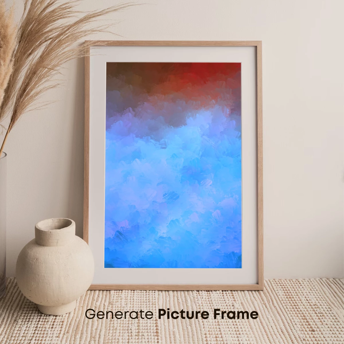 Abstract Brushstroke Symphony: Blue and Red Fusion - Image 7