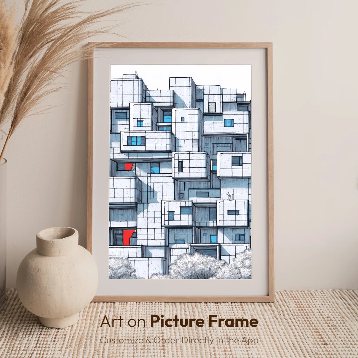 Cubist Urban Jungle: Geometric Harmony in Concrete - Image 7