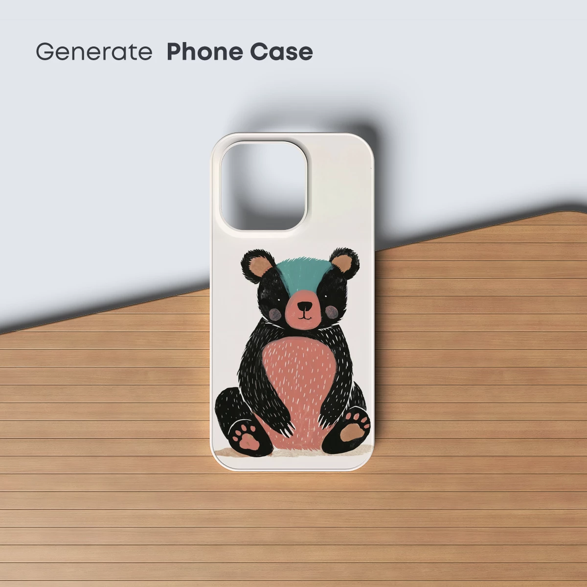 Charming Bear with Teal Turban: Whimsical Illustration - Image 3