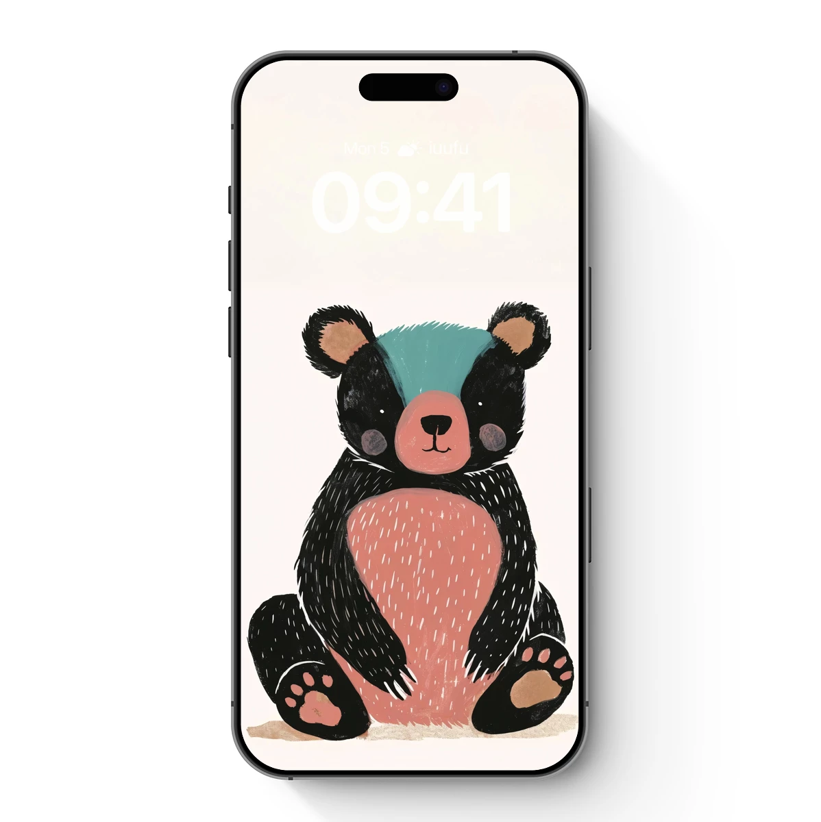 Charming Bear with Teal Turban: Whimsical Illustration