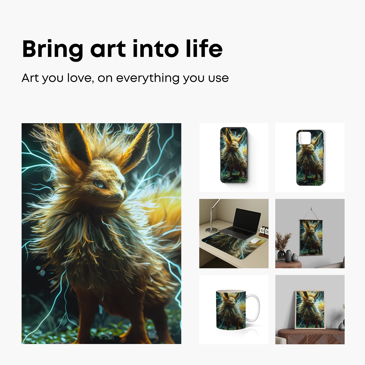 Electric Fox Spirit: Mythical Beast with Thunderous Aura - Image 2