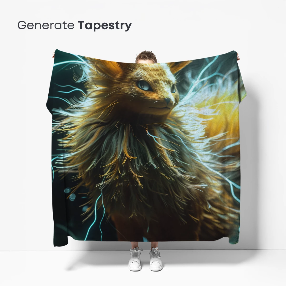 Electric Fox Spirit: Mythical Beast with Thunderous Aura - Image 5