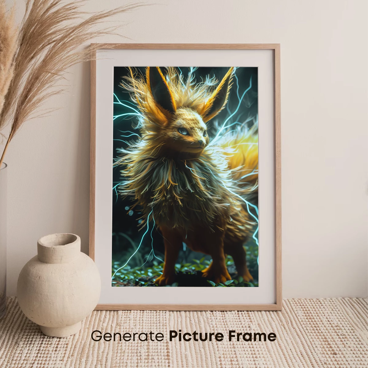 Electric Fox Spirit: Mythical Beast with Thunderous Aura - Image 7