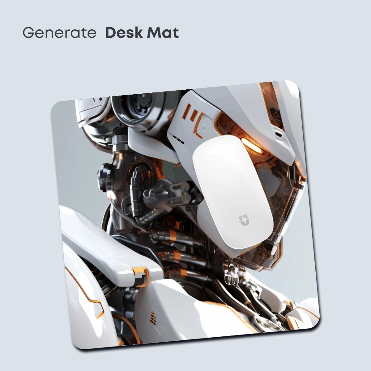 Futuristic Cybernetic Warrior: White and Gold Mech Design - Image 4