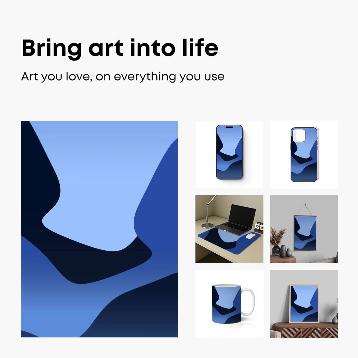 Abstract Blue Waves: A Digital Odyssey - Image 2