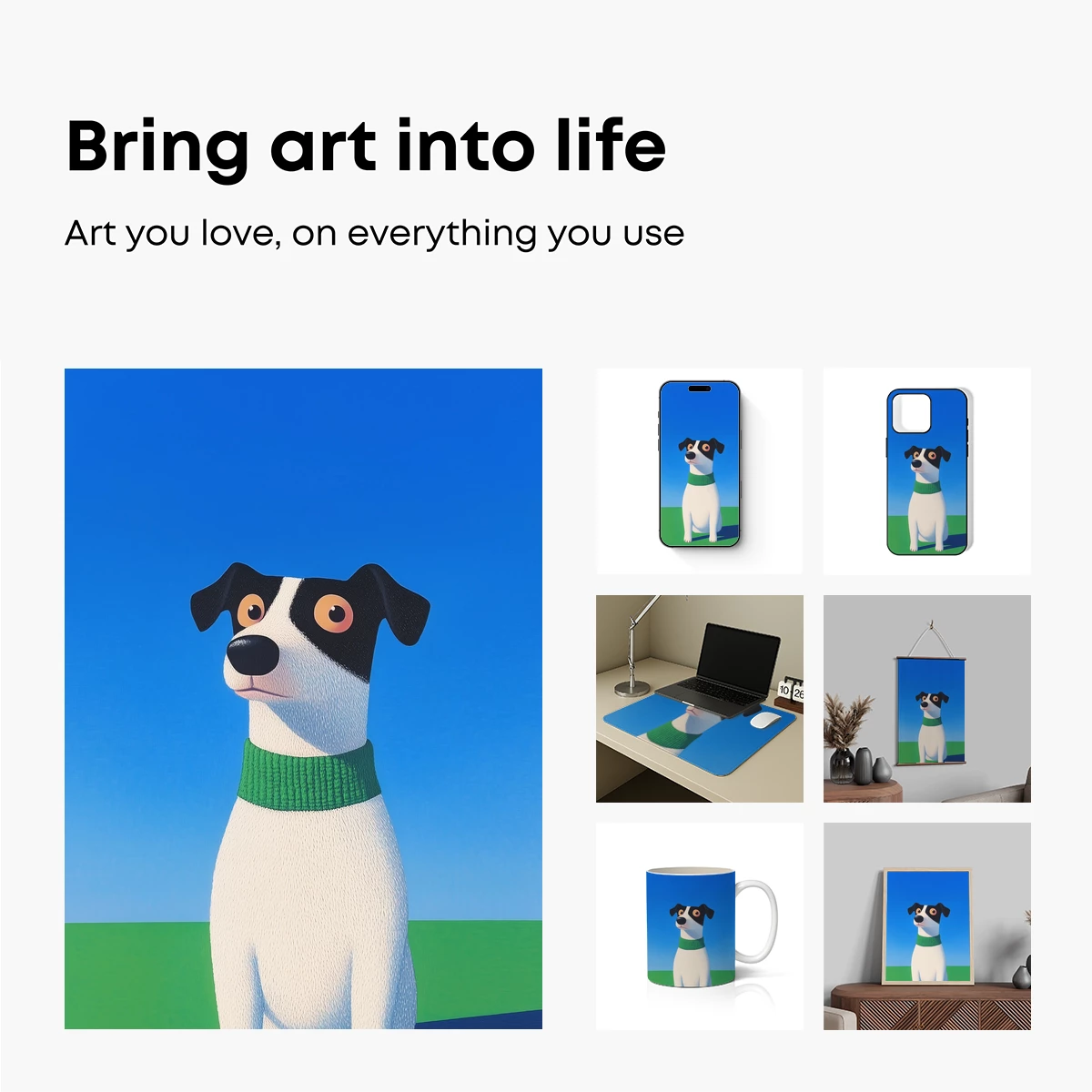 Chic Canine in Knit Collar: Vibrant Minimalism - Image 2