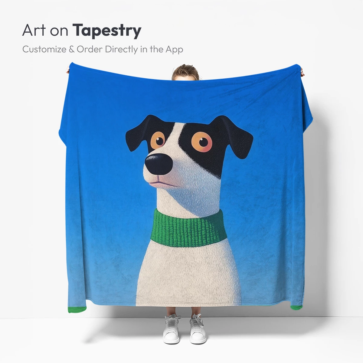 Chic Canine in Knit Collar: Vibrant Minimalism - Image 5