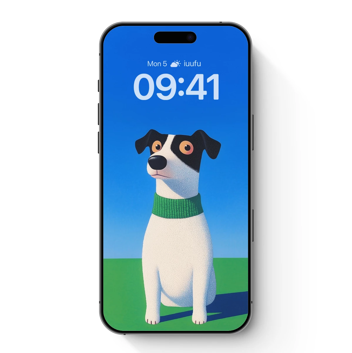 Chic Canine in Knit Collar: Vibrant Minimalism