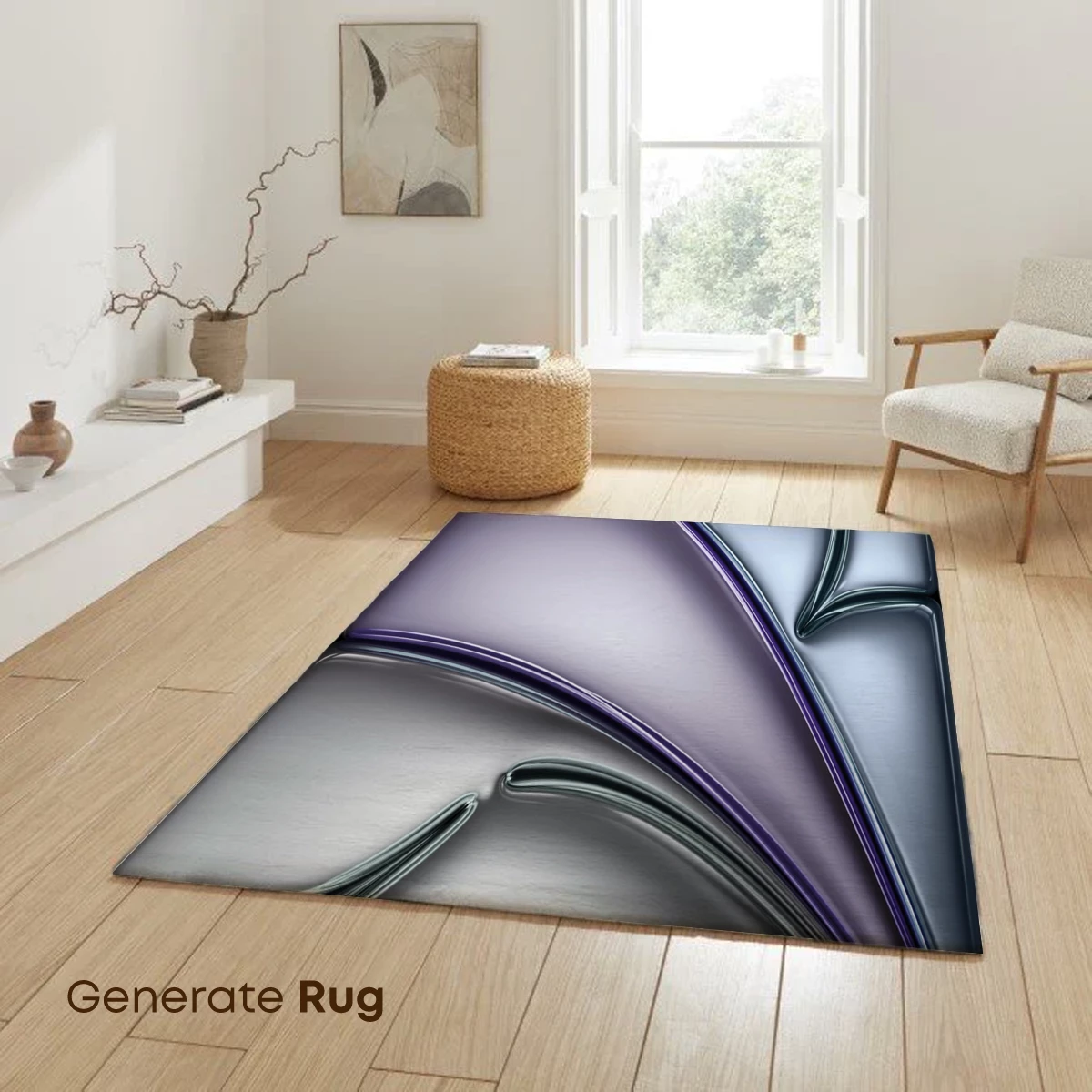 Fluid Metal Symphony: Abstract Waves in Silver and Purple - Image 6