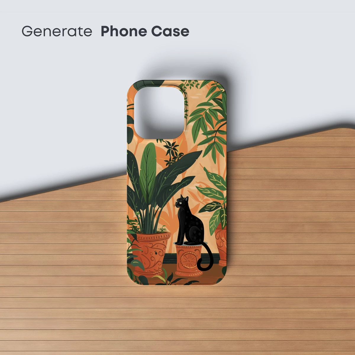 Elegant Black Cat Amidst Lush Tropical Plants - Image 3