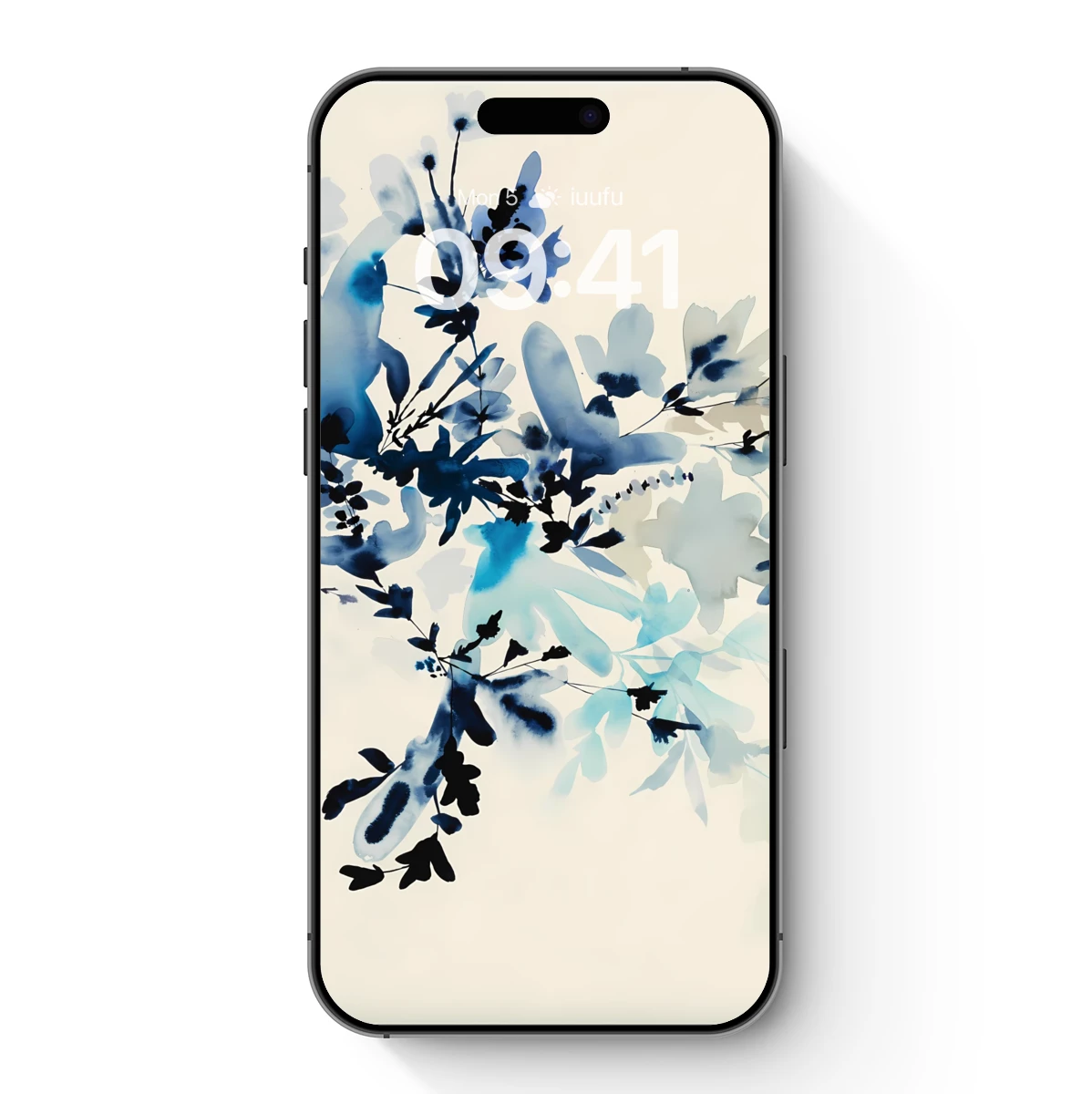 Blue Whispering Branches: Abstract Floral Elegance