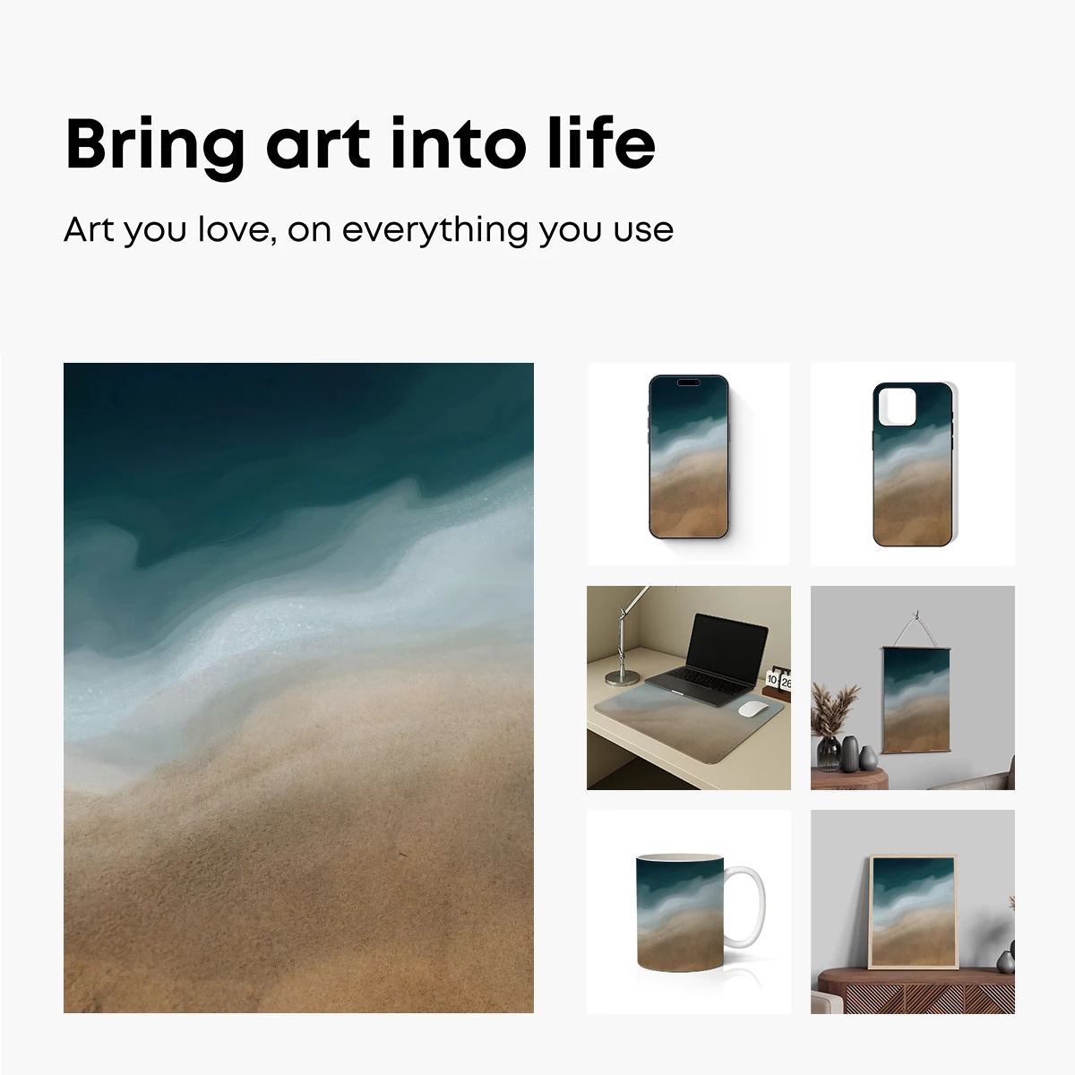 Ethereal Shoreline: Fusion of Sand and Sea - Image 2