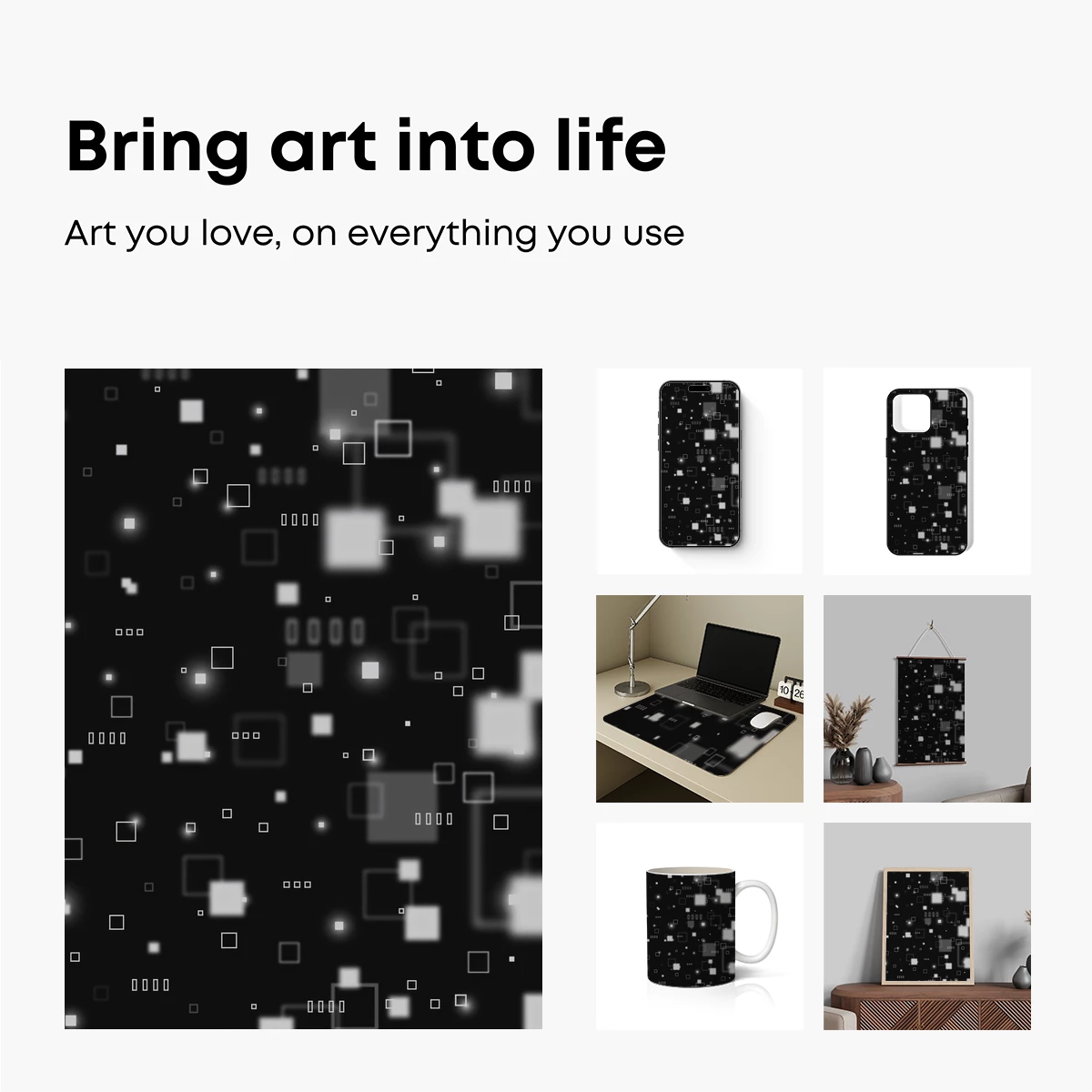 Geometric Nightfall: Digital Square Constellations - Image 2