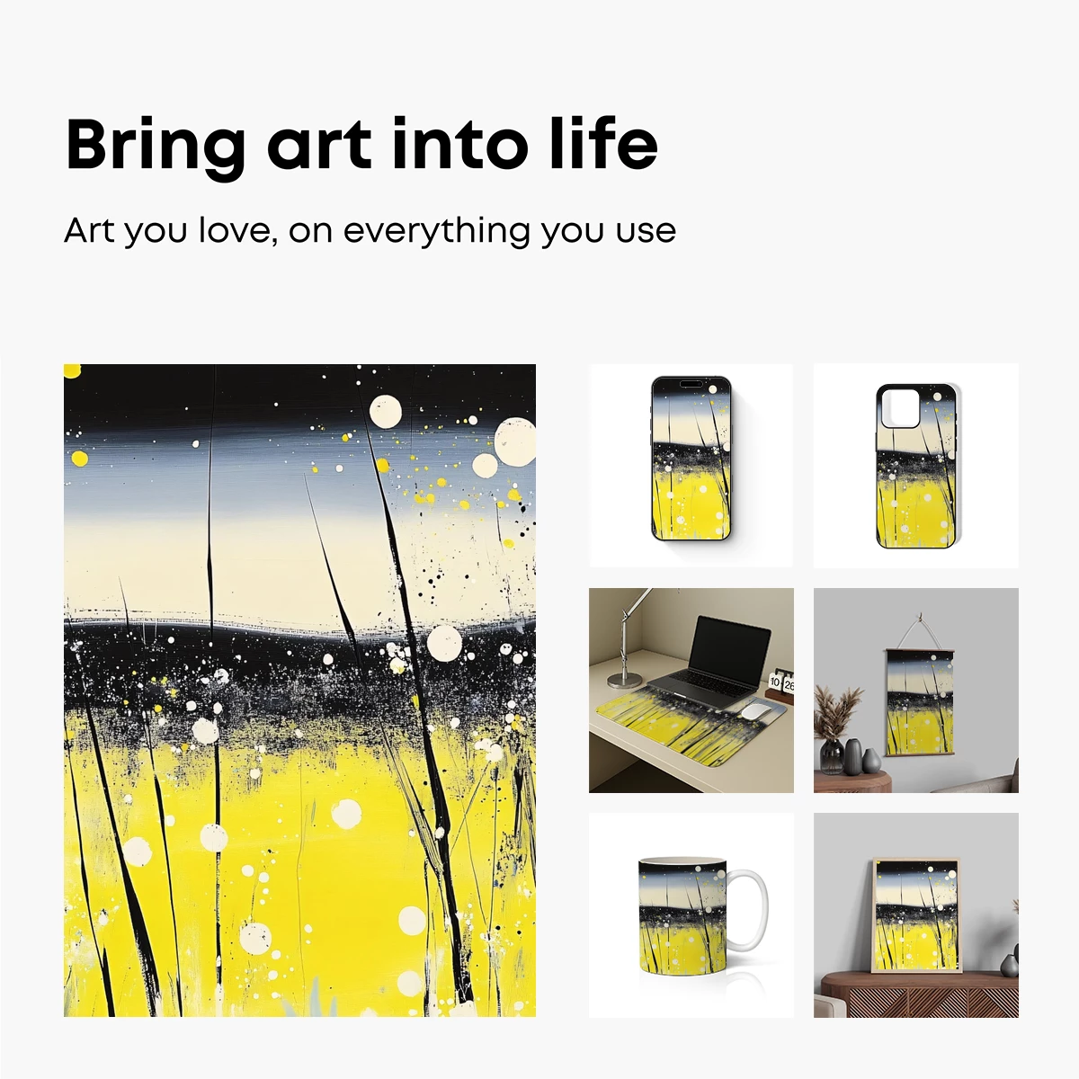 Golden Meadow Abstract: Modern Impressionism - Image 2